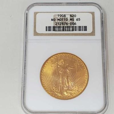 #418 â€¢ 1908 $20 American Eagle Gold Coin
