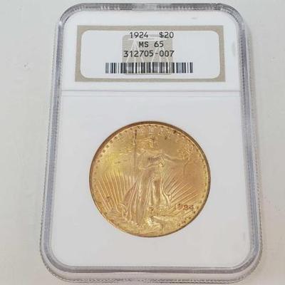 #424 â€¢ 1924 $20 American Eagle Gold Coin

