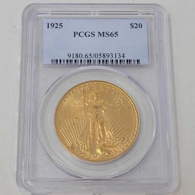 #440 â€¢ 1925 $20 American Eagle Gold Coin
