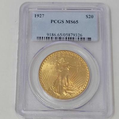 #452 â€¢ 1927 $20 American Eagle Gold Coin
