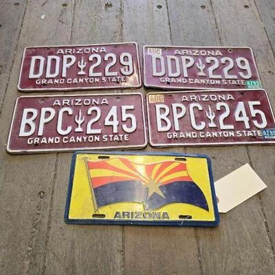 #7646 â€¢ 5 Arizona License Plates
