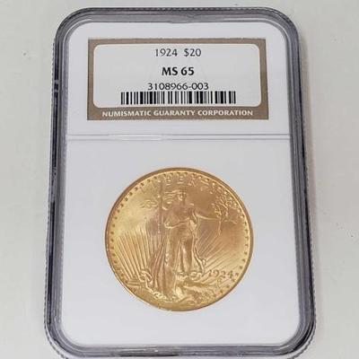 #436 â€¢ 1924 $20 American Eagle Gold Coin
