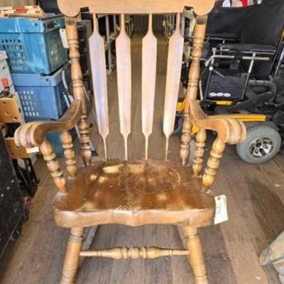 #7694 â€¢ Vintage Wooden Rocking Chair
