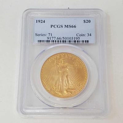 #402 â€¢ 1924 $20 American Eagle Gold Coin
