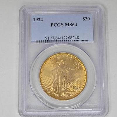 #456 â€¢ 1924 $20 American Eagle Gold Coin
