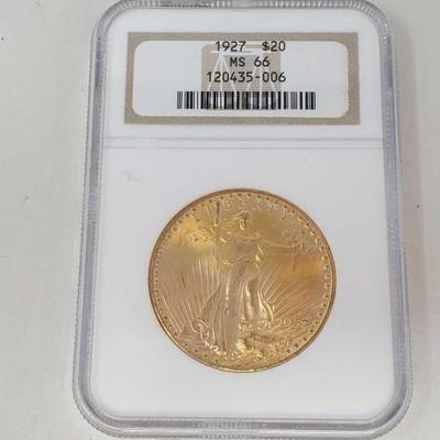 #404 â€¢ 1927 $20 American Eagle Gold Coin
