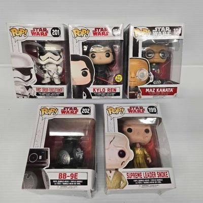 #4746 â€¢ (5) Star Wars Funko Pop Figures
