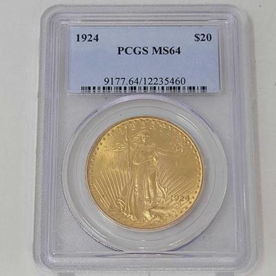 #454 â€¢ 1924 $20 American Eagle Gold Coin
