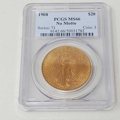 #400 â€¢ 1908 $20 American Eagle Gold Coin
