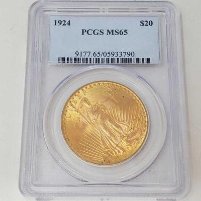 #420 â€¢ 1924 $20 American Eagle Gold Coin
