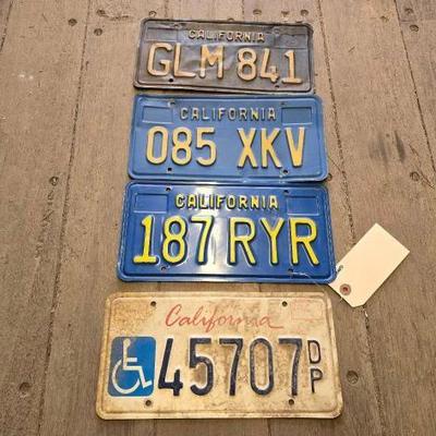 #7648 â€¢ 4 California License Plates
