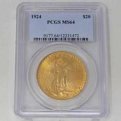 #458 â€¢ 1924 $20 American Eagle Gold Coin
