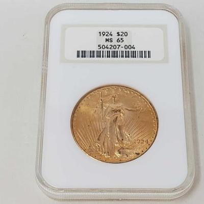 #432 â€¢ 1924 $20 American Eagle Gold Coin
