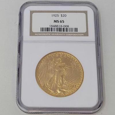#442 â€¢ 1925 $20 American Eagle Gold Coin
