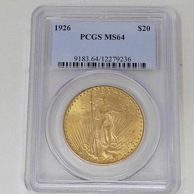 #470 â€¢ 1926 $20 American Eagle Gold Coin
