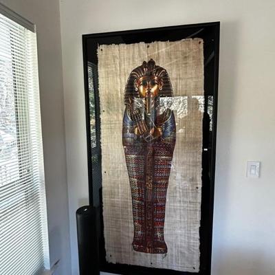 Giant Handmade Egyptian Papyrus with viivd color designs 
