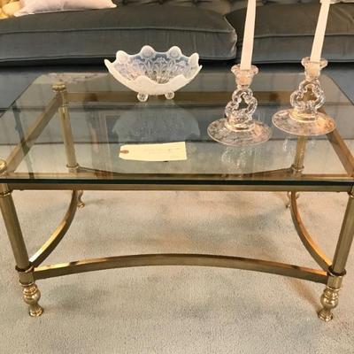 brass and glass coffee table $145
31 X 21 X 15 1/2