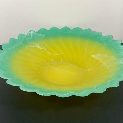 Art Glass Bowl - Frosted & Painted