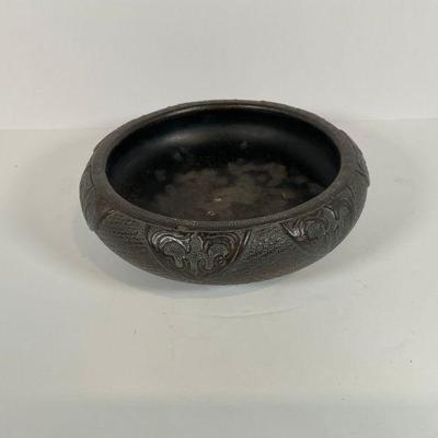 Vintage Japanese Black Ceramic Bowl