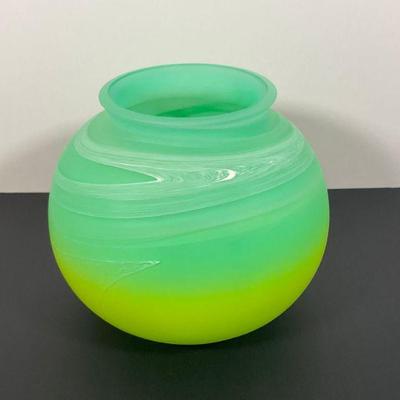 Frosted art glass vase