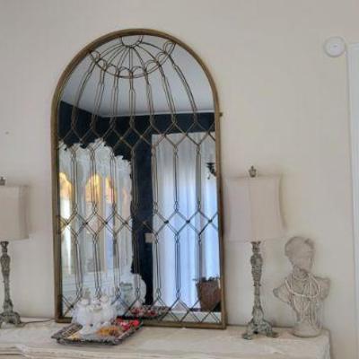 Brass wire and frame mirror
