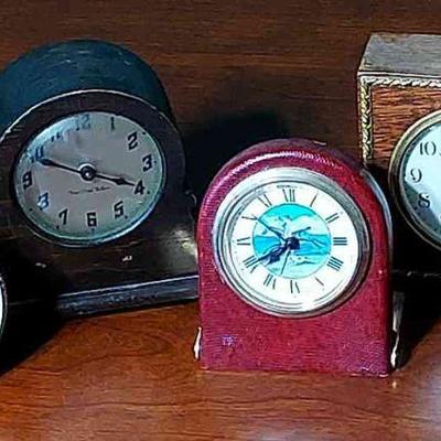 4 Vintage Clocks * True Time Tellers 6 Inch No. 102 * Seth Thomas-Severn * Wedgefield * Roger Lacelles