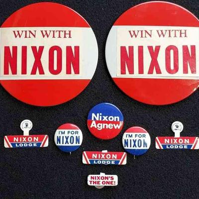 9 NIXON Campaign Pins