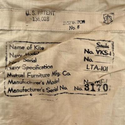 WWII US Navy Military Saulâ€™s Barrage Kite; tied to merchant vessels to prevent them being attacked by enemy aircraft