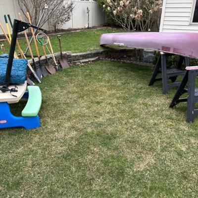 Vintage Malecite Canoe with Seat Inserts