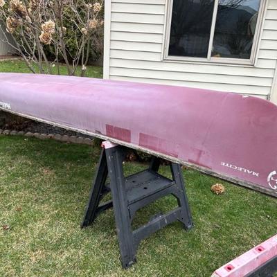 Vintage Malecite Canoe with Seat Inserts