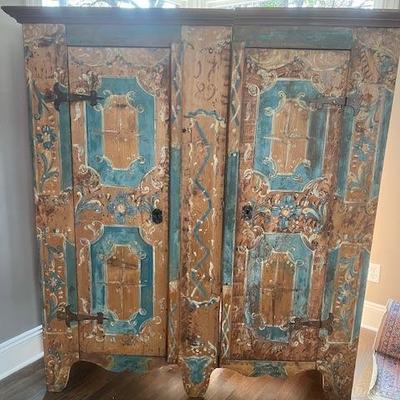 Fabulous vintage hand-painted cabinet

