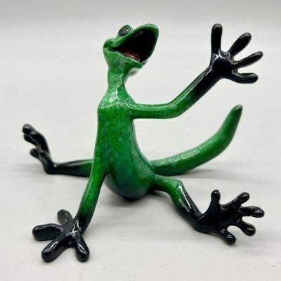Whimsical Singing Frog Figurine
