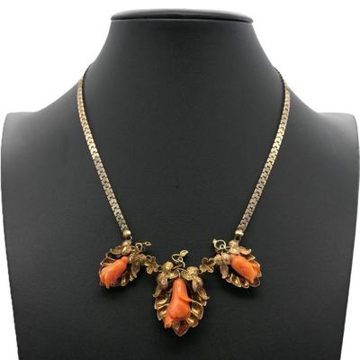Victorian Carved Coral Necklace