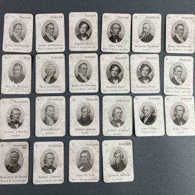 Lot 72 | Antique Presidential Card Game Cards