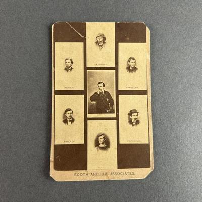 Lot 69 | 1865 John Wilkes Booth & His Assc. Card. John Wilkes Booth, David E. Herold, George A. Atzerodt, Edward Spangler, Samuel B....