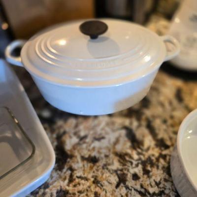 Enamelled french lidded pot