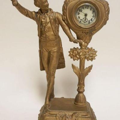 1087	VICTORIAN CAST METAL FIGURAL CLOCK, APPROXIMATELY 13 1/2 IN HIGH
