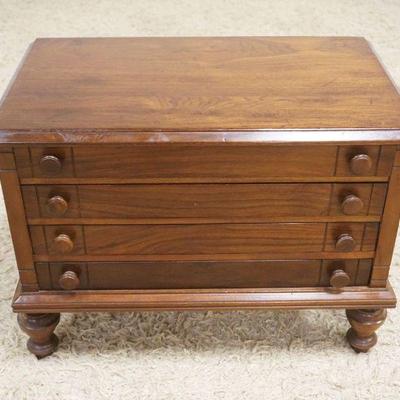 1103	4 DRAWER WALNUT VICTORIAN MINIATURE CHEST ON LEGS, APPROXIMATELY 25 IN X 15 IN X 19 IN HIGH
