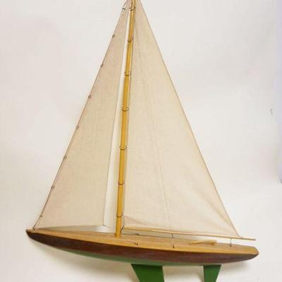1155	VINTAGE WOOD POND BOAT W/WORKING RUDDER, APPROXIMATELY 30 IN X 41 IN HIGH
