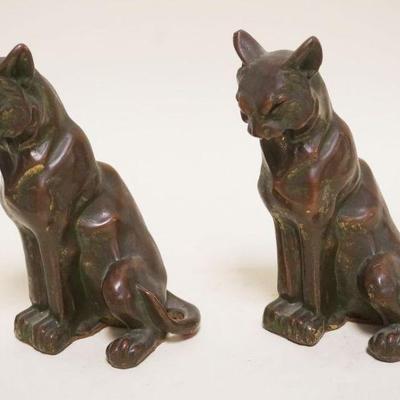 1098	JENNINGS BROTHERS BRONZE CAT BOOKENDS, APPROXIMATELY 6 IN HIGH
