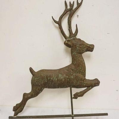 1030	VINTAGE COPPER WEATHER VANE, STAG, APPROXIMATELY 28 IN X 34 IN HIGH
