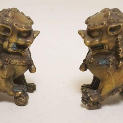 1069	PAIR OF BRONZE FOO DOGS, APPROXIMATELY 5 IN HIGH
