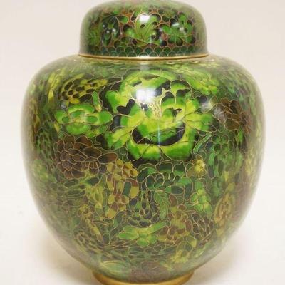 1062	LARGE CLOISONNE COVERED URN, APPROXIMATELY 10 1/2 IN HIGH

