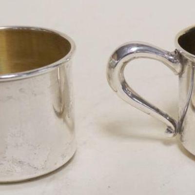 1220	STERLING SILVER CHILDS MUGS WITH GOLD WASH INTERIOR, 2.9 TOZ
