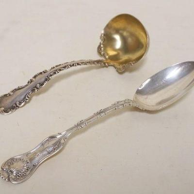 1226	STERLING SILVER SPOON & LADLE WITH GOLD WASH, 3.9 TOZ
