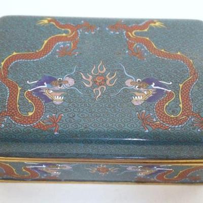 1071	CLOISONNE HINGED BOX, APPROXIMATELY 5 IN X 3 1/4 IN X 2 IN HIGH
