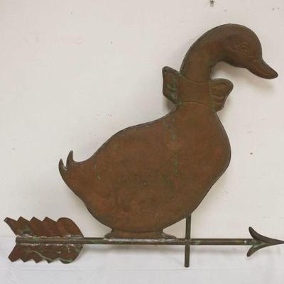 1027	VINTAGE COPPER WEATHER VANE, GOOSE, APPROXIMATELY 26 IN X 21 1/2 IN
