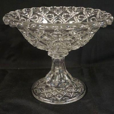 1179	ANTIQUE FLINT GLASS COMPOTE, APPROXIMATELY 11 IN X 9 IN H
