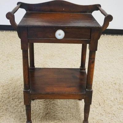 1148	ANTIQUE COUNTRY PINE ONE DRAWER WASHSTAND, APPROXIMATELY 23 IN X 16 IN X 32 IN HIGH
