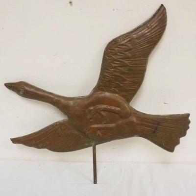 1031	VINTAGE COPPER WEATHER VANE, FLYING GOOSE, APPROXIMATELY 29 IN X 26 IN HIGH
